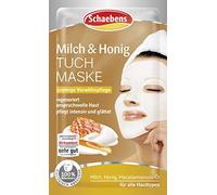 Schaebens Maschera di panno per latte e miele - crema coccolare con latte, miele e olio di macadamia per