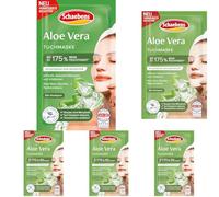 Schaebens Maschera in panno di aloe vera: rinfresca, riduce il rossore e l'irritazione con aloe vera, glicerina e acido ialuronico per tutti i tipi di pelle. (Confezione da 5)