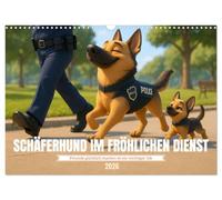 Schäferhund im fröhlichen Dienst (Wandkalender 2026 DIN A3 quer), CALVENDO Monatskalender: Von verantwortungsvollem Job bis zum lustigen Treffen mit anderen Tieren - der Alltag eines Schäferhundes