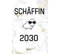 SCHÄFFIN 2030 Kalender für die Chefin mit Humor Terminplaner A5 | Lustiges Schaf mit Sonnenbrille | Farbe Weiß