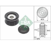Puleggia di rinvio/guida, cinghia trapezoidale INA 532 0854 10
