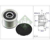 Schaeffler INA 535 0086 10 Dispositivo ruota libera alternatore per MERCEDES-BEN
