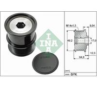 Schaeffler INA 535 0284 10 Dispositivo ruota libera alternatore per FORD,FORD AU