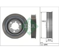 Schaeffler INA 544 0145 10 Puleggia cinghia, Albero a gomiti per CITROËN,FIAT,PE