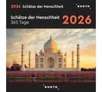 Schätze der Menschheit - KUNTH 365-Tage-Abreißkalender 2026: Tägliche Inspiration in Bild und Text. Kalender zum Aufhängen oder Aufstellen.