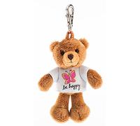 Schaffer 2528 Teddy con Maglietta Be Happy Ciondolo, Unisex Child, Marrone, ca. 11 cm