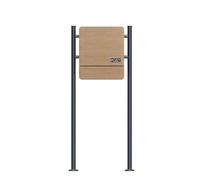 SCHARTEC Cassetta delle lettere in legno SBS-SPB-4 autoportante con scomparto per giornali
