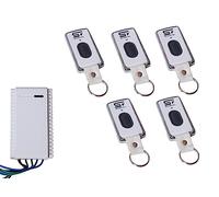 Schartec Mini ricevitore radio universale, porta da garage come set con 5 telecomandi, ricevitore radio 433 MHz per porta del garage