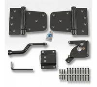 SCHARTEC® Set di guarnizioni per cancello da giardino, larghe con cerniera da 3 mm, serratura per torba, chiavistello per cancello da giardino (nero)