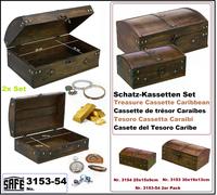 Schatzkassette Forziere Caraibi Pirati Legno 2x Set Safe 3153-54 Midi Maxi