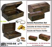 Schatzkassette Forziere Caraibi Pirati Legno 2x Set Safe 3153-54 Midi Maxi