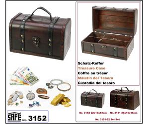 Schatzkoffer Forziere Robinson-Crusoe Decorazione-Legno Safe 3152 Midi