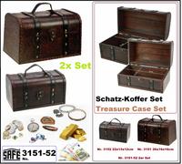 Schatzkoffer Schatzkisten Robinson-Crusoe Decorazione-Legno 2-Set Safe 3151-52