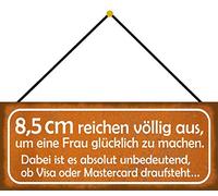 Schatzmix Blechschild Frau Visa MasterCard Metallschild 27 x 10 cm Deko Targa in Metallo con Kordel Latta, Lamiera, Multicolore, 27x10 cm