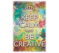 Schatzmix Blechschild Keep Calm & Be Creative Metallschild 20x30 cm Wanddeko Tin Sign Targa di Metallo da Parete, Lamiera, Multicolore