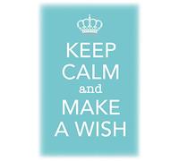 Schatzmix Blechschild Keep Calm & Make A Wish Metallschild 20x30 cm Wanddeko Tin Sign Targa di Metallo da Parete, Lamiera, Multicolore