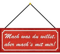 Schatzmix Blechschild Mach´s MIR Metallschild 27x10 cm Wanddeko Tin Sign mit Kordel Targa di Metallo da Parete, Lamiera, Multicolore
