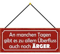 Schatzmix Blechschild Spruch An manchen Tagen Metallschild Wanddeko 27x10 cm mit Kordel Targa di Metallo da Parete, Lamiera, Multicolore