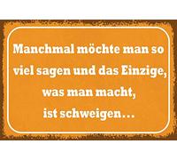 Schatzmix Blechschild Spruch Manchmal möchte Man Metallschild 20x30 Deko Tin Sign Targa di Metallo da Parete, Lamiera, Multicolore, 20x30 cm