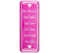 Schatzmix Targa in Metallo Blechschild Zwei Menschen Eine Liebe Metallschild, 27 x 10 cm, con Scritta Kordel Latta, Lamiera, Multicolore, 27x10 cm