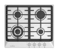 SCHAUB LORENZ SSPC604XFGW - 4 Zone, 3200W, Acciaio inox, Manopole, Valvola di sicurezza PIANO COTTURA, 4 zone di cottura, dimensioni: L 65 cm, P 60 cm, piano in Acciaio, Bianco