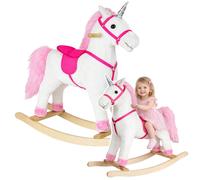 Schaukelpferd Einhorn Weiß Mit Suono Maul Mobile Plüsch Rocker Bambini 74cm