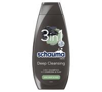 Schwarzkopf Schauma Men Deep Cleansing 3in1 400 ml shampoo multiuso con carbone attivo e argilla per Uomo
