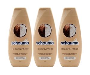 Schauma Repair & Cura Shampoo 3 X 400ml per Danneggiati & Secchi Capello