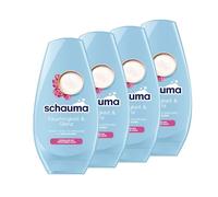 Schauma Schwarzkopf - Balsamo idratante idratante e lucentezza (4 x 250 ml), balsamo per capelli brillanti, risciacquo con acqua di riso per capelli normali e secchi