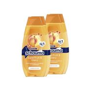 Schauma Schwarzkopf Shampoo Superfruit & Glanz, confezione da 2 (2 x 2 x 400 ml), con estratto di superfruit rinforza i capelli e dona una lucentezza naturale, senza silicone e formula vegana