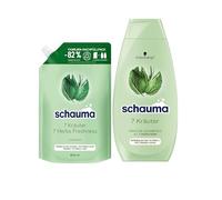 Schauma Shampoo 7 ricariche di erbe (1 x 800 ml) Shampoo fresco per capelli e shampoo da normale a veloce (1 x 400 ml) dona alla struttura dei capelli una leggera freschezza