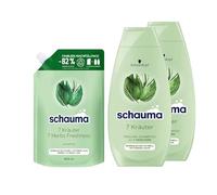 Schauma Shampoo 7 ricariche di erbe (1 x 800 ml) Shampoo fresco per capelli e shampoo da normale a veloce (2 x 400 ml) dona alla struttura dei capelli una leggera freschezza