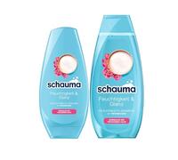 Schauma Shampoo idratante e lucentezza (1 x 400 ml) pulisce delicatamente il cuoio capelluto per capelli lucidi e sani e balsamo (1 x 250 ml) con acqua di riso