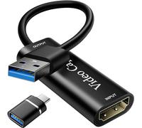 Scheda Acquisizione Video 4K HDMI a USB, Cattura Audio e Video HD 1080P per Windows, Linux e Mac OS, Ideale per Fotocamere, Streaming Multimediale, Streaming di Gioco e Trasmissioni Live (Nero)