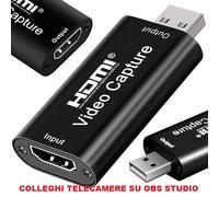 SCHEDA ACQUISIZIONE VIDEO TELECAMERE SU OBS STUDIO STREAMLABS multicamere
