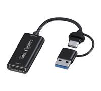 Scheda Acquisizione Video USB-A/USB-C 3.0 a HDMI di MMOBIEL - 60FPS Max In 1080p Out -Accessori PC, Video Grabber, Capture Card - Scheda Video Esterna Gaming, Game Capture per PS5, PS4, Xbox, PC ecc.