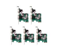 Scheda adattatore controller 5X PCI-E PCI Express Dual Serial DB9 RS232 2 porte verde