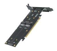 Scheda Adattatore Convertitore Nvme a Pci-e, 4 Porte, Pcb Nero | Modulo Doppia Alimentazione Dc, Contatti Placcati Oro Ispessiti, per Elaborazione Video e Mining Professionale