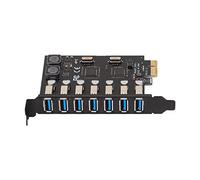 Scheda Adattatore da PCIE a USB 3.0, Scheda di Espansione PCI da 5 Gbps, con Modulo di Alimentazione, 7 Porte USB 3.0, Compatibile con USB 1.1/2.0, per PC Desktop