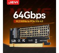 Scheda Adattatore JEYI M.2 NVMe a PCIe 4.0 X16 Supporta 64Gbps Compatibile con SSD NVMe 2280/2260/2242/2230 Max 4TB a PCIe X16 SIot