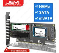 Scheda adattatore JEYI NVMe NGFF e mSATA SSD PCIe 4.0/3.0, convertitore 3 in 1 da NVME a PCIE/M.2 SATA SSD a SATA III/mSATA a SATA