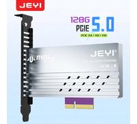 Scheda adattatore JEYI PCIe da 5.0 a M.2 NVMe, convertitore SSD PCIe X4/X8/X16 a M2 ad alta velocità con dissipatore di calore di raffreddamento per SSD Gen5 128 Gbps
