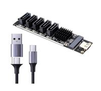 Scheda adattatore PCIE a 5 porte SATA3.0 6Gbps trasferimento dati dissipatore di calore in alluminio e indicatori ad alta velocità TanTransfer Hard Drive Aggiornamento