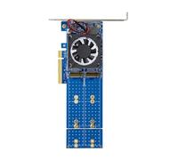 Scheda adattatore PCIe4.0x8/x16 ad alta velocità con ventola silenziosa da 40 mm supporta 4 dischi solidi fino a 16000 MB/s Scheda di espansione NVMe con larghezza di banda teorica