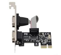 Scheda adattatore seriale da PCI Express a doppio per RS232, espansione interfaccia DB9 a 2 porte per server desktop PC, chipset stabile per l'automazione del controllo industriale