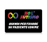 Scheda ansiosa per disturbo dello spettro autistico non verbale autistico (ASD) con pannello scrivibile e cordino modellato, scheda di contatto di emergenza per autismo (design 3)