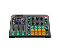 Scheda Audio Canto For Telefono Cellulare Computer Microfono Universale Karaoke Attrezzatura For Trasmissione Dal Vivo Mixer LED RGB Completo