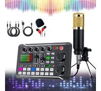 Scheda audio dal vivo con effetti mixer DJ e cambia voce, mixer audio scheda audio dal vivo, apparecchiature per studio di produzione podcast, scheda audio per streaming live (set B)