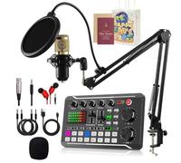 Scheda audio dal vivo con effetti mixer DJ e cambia voce, mixer audio scheda audio live F988, scheda audio professionale per mixer, scheda audio per streaming live/gioco (set cantilever F998)