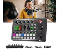 Scheda audio dal vivo con effetti mixer DJ e cambia voce, mixer audio scheda audio live F998, attrezzatura di registrazione podcast F998 con mixer podcast, scheda audio per live streaming/canto